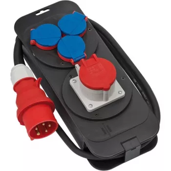 Brennenstuhl 1151600010 - štandard - plast - čierna - modrá - červená - 4 AC výstupy - 2 m - 400 V