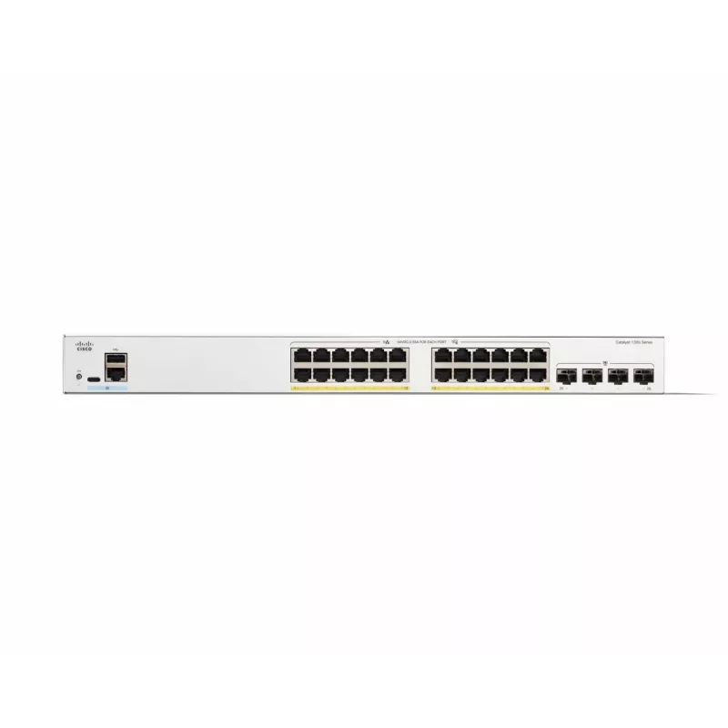 Cisco Catalyst 1300-24FP-4G Managed Switch, 24 portov GE, Full PoE, 4x1GE SFP, Limited Lifetime Protection (C1300-24FP-4G)