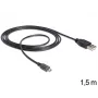 USB kábel DeLOCK USB 2.0-A - USB micro-B 1,5 m