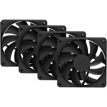 120 mm skriňový ventilátor balenie 4 ks HYTE FA12 čierny, podpora PWM, štandardná 120 mm montáž