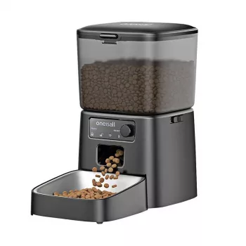 Automatický dávkovač krmiva Oneisall PFD001 Pro biely — kapacita 4L, programovateľné kŕmenie