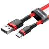 USB 2.0 A na USB-C kábel Baseus CATKLF-B09 1m QC3.0 nylonové opletenie červený, rýchle nabíjanie a synchronizácia dát
