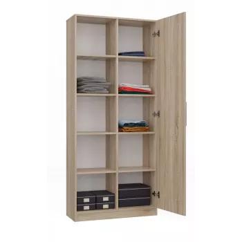 Knižnica do kancelárie Top e shop RD-80 SONOMA KPL, dubový finiš, 10 políc, 800×300×1820 mm, rám z drevotriesky