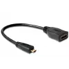 HDMI kábel DeLOCK 65391 0,23m typ A na typ D čierny