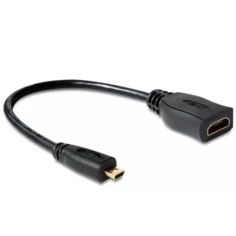 HDMI kábel DeLOCK 65391 0,23m typ A na typ D čierny