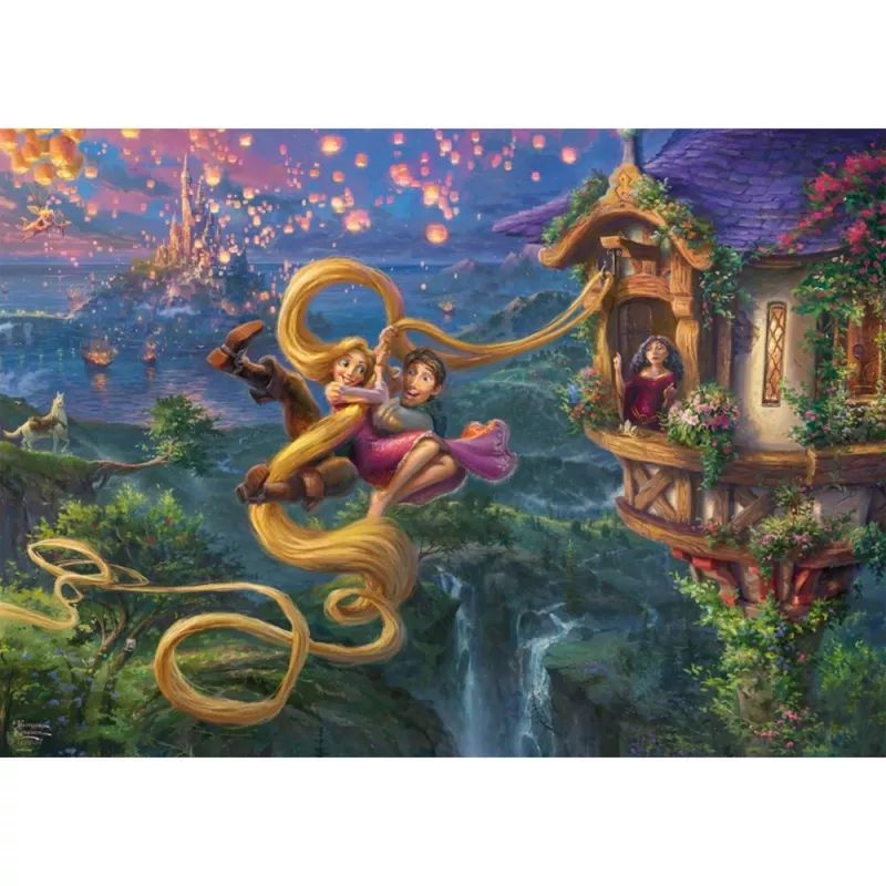 1000-dielikové puzzle Schmidt Spiele Thomas Kinkade Studios 'Rapunzel: Tangled Up in Love' – 1000 dielikov