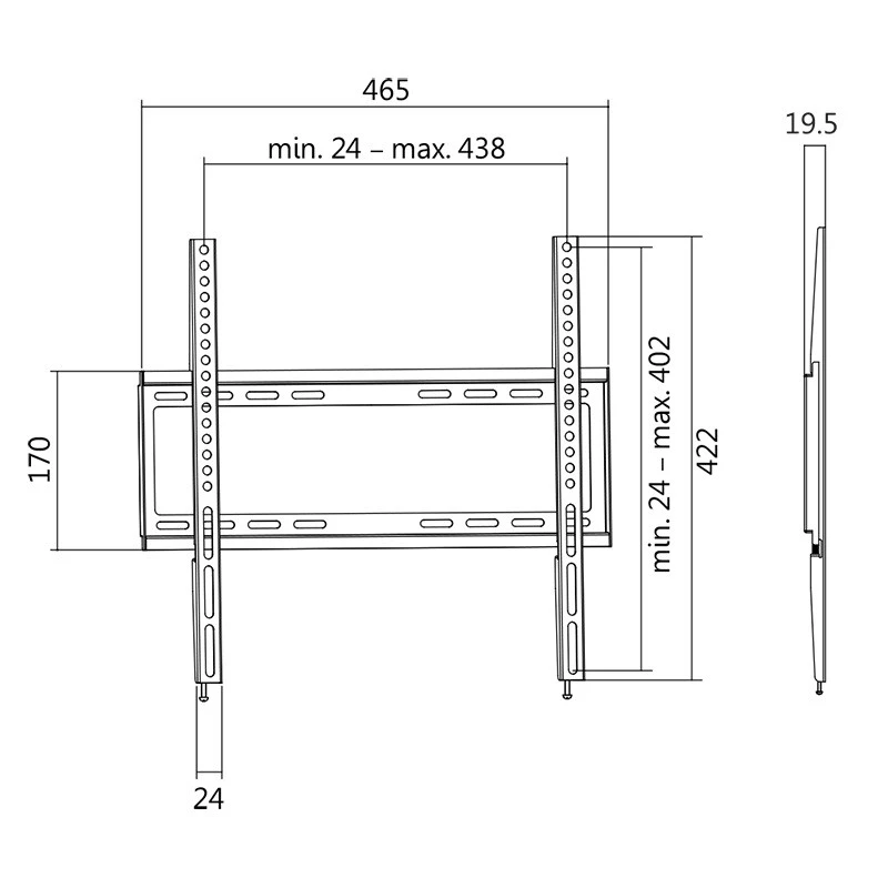 Držiak na TV LogiLink BP0009 139,7 cm (55 palcov) čierny