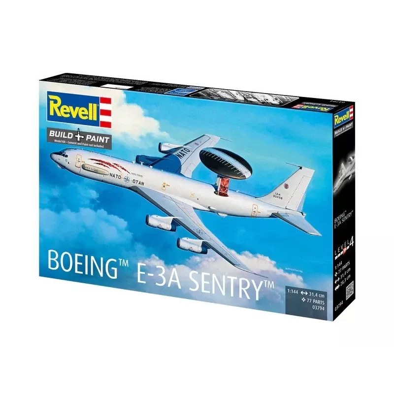 Plastový model REVELL Boeing E-3A Sentry model lietadla stavebnica v mierke 1:144