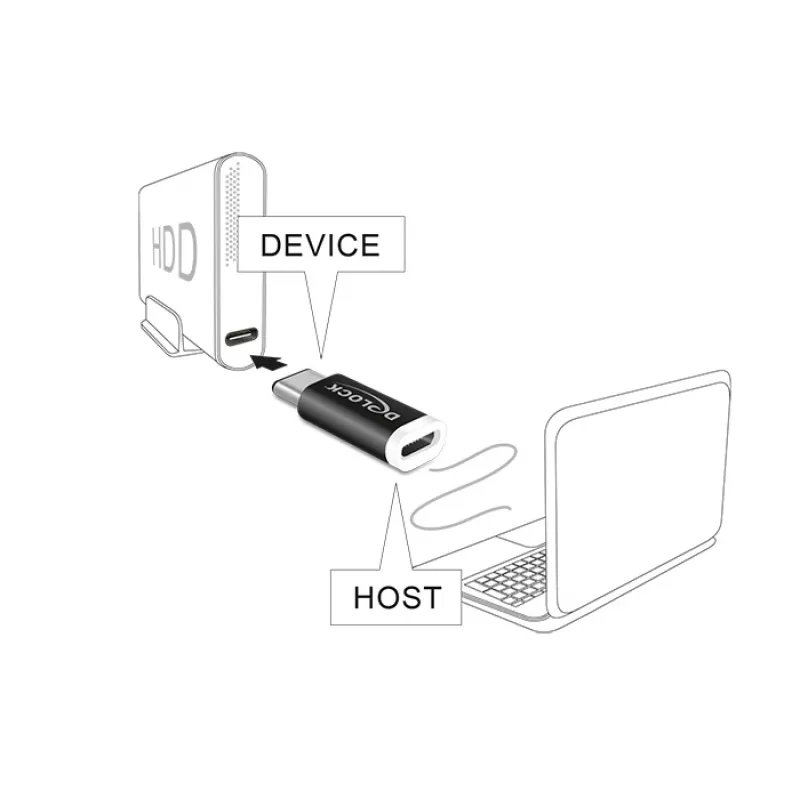 Delock - USB adaptér - 24 Pin USB-C (M) na Micro-USB Type-B (F) - USB 3.1 - čierny (65678)