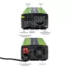 Automobilový menič Qoltec Monolith 1200 W zelený 12 V