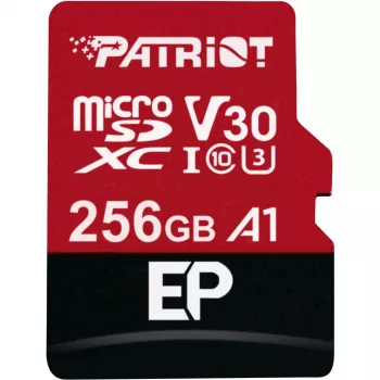 MicroSDXC pamäťová karta PATRIOT PEF256GEP31MCX 256 GB Class 10 U3 V30 čítanie 100 MB/s zápis 80 MB/s so SD adaptérom