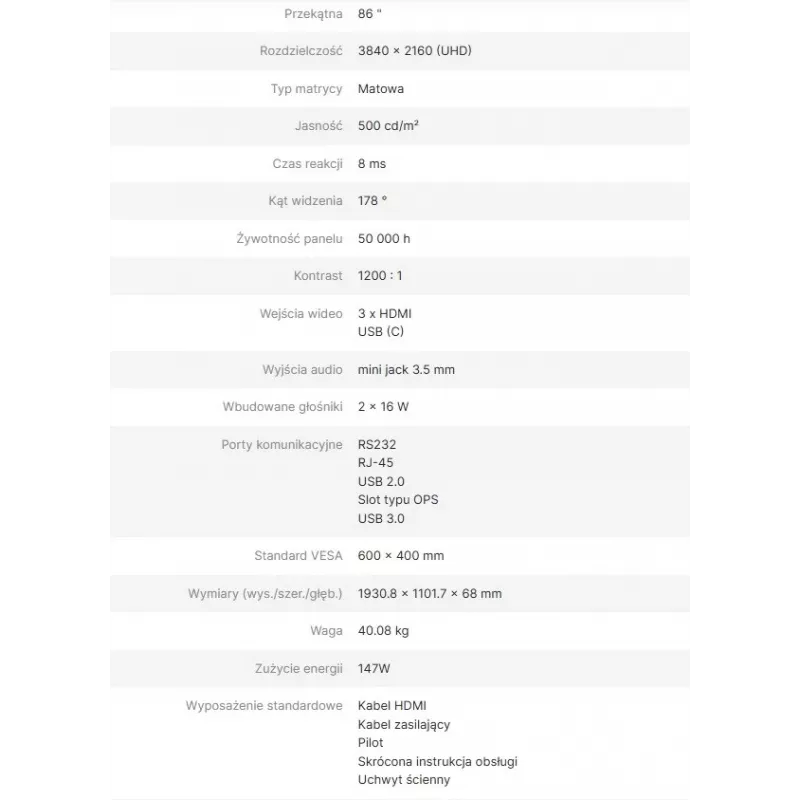 Avtek informačný monitor DS2 86