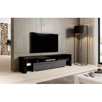 Cama TV stojan TORO 200 čierna/sivá lesklá