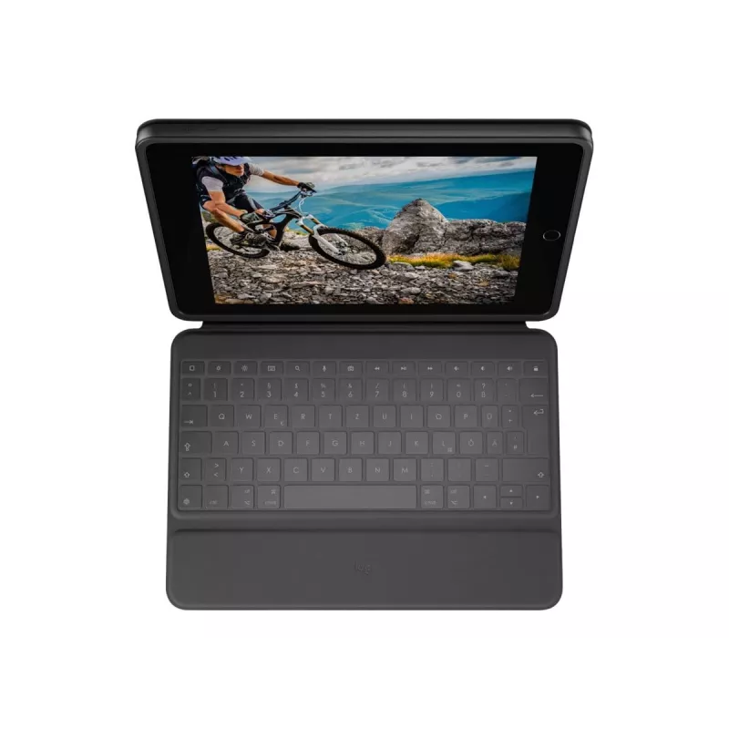 Logitech Rugged Folio - QWERTY - španielska - 1,8 cm - 1,2 mm - Apple - iPad (10. generácia) Model: A2696 - A2757 - A2777