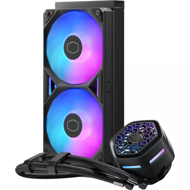 Kvapalinový chladič CPU Cooler Master MasterLiquid 240 Atmos II — 240-mm radiátor, VRM ventilátor, RGB