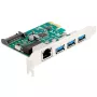 DeLOCK karta PCI Express x1, 3 x USB 5 Gbps typ A, 1 x Gigabit LAN