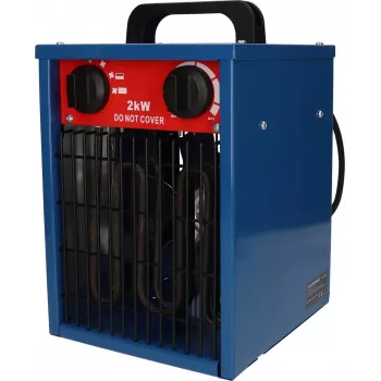 Ventilátor-elektrický ohrievač BLAUPUNKT EH7010 – 2000 W, prvok z nehrdzavejúcej ocele, IPX4, podlahová inštalácia, pre až 22 m², čierny/modrý/červený