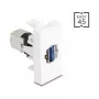 Keystone modul DELOCK 90910 – plochý USB-A konektor, biely, 45×22,5×42,6 mm