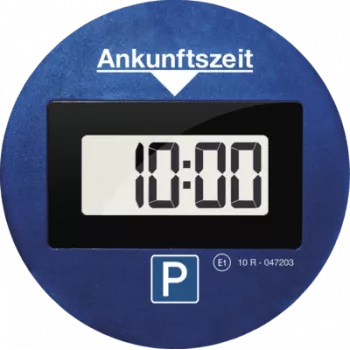Elektronické parkovacie hodiny Needit Park Lite One — modré, ABS/PMMA, CR-2450 3V, 100×100×18 mm