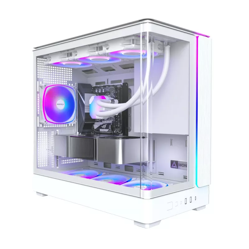 PC skriňa Montech KING 15 PRO biela — Micro ATX / Mini-ITX, Midi Tower