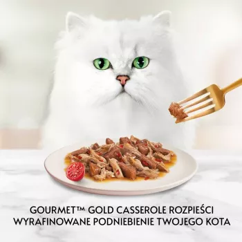Mokré krmivo pre mačky Gourmet (Purina) Gold 85 g – dospelé, hovädzie a kuracie
