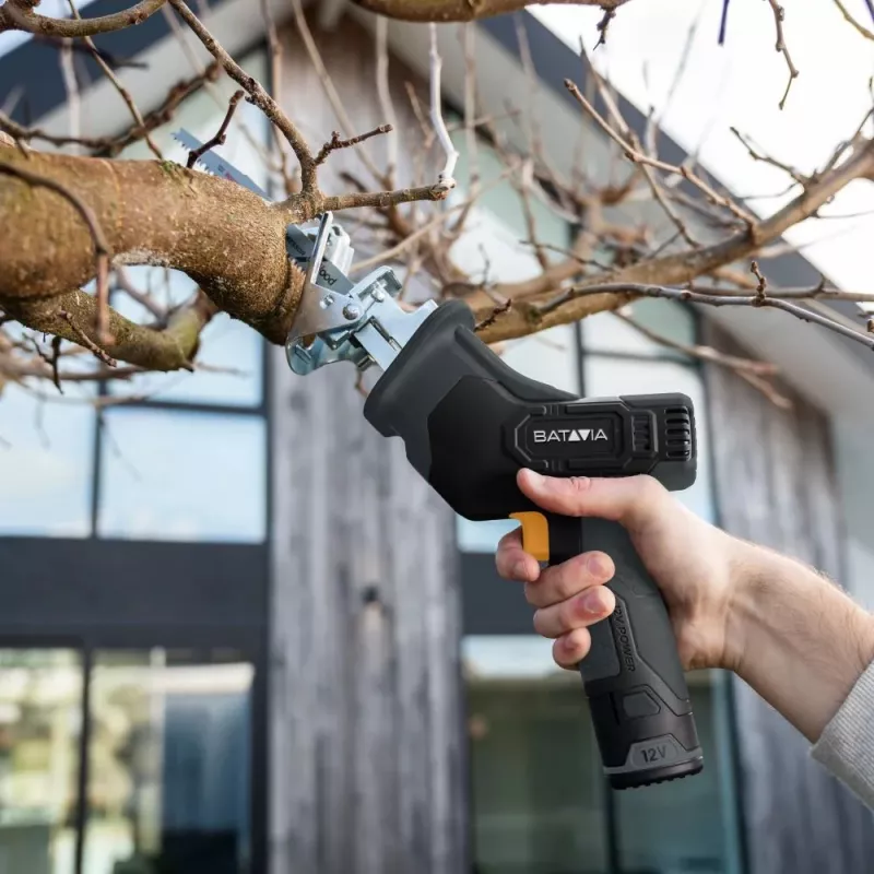Batavia B.V. | 12V akumulátorová šabľová píla – Fixxpack 2.0 set (vrátane 2,0Ah batérie a USB-C nabíjacieho kábla)