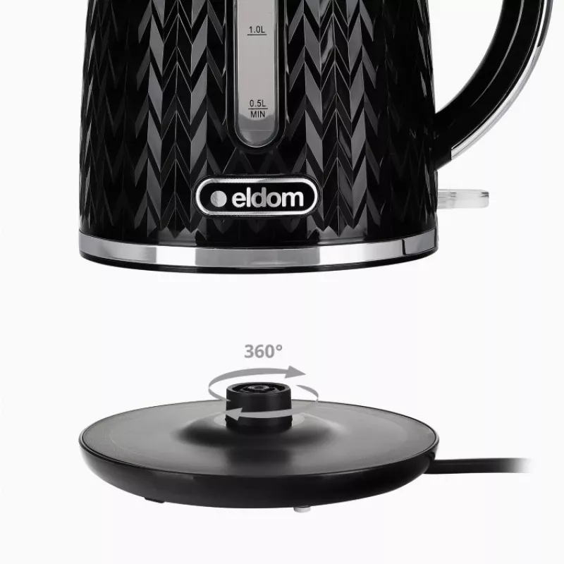 NELO rýchlovarná kanvica, objem 1,7 l, 2000 W, čierna