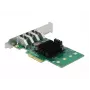 DeLOCK PCI Express x4 karta na 4 x externý USB 3.0 Quad Channel - Low Profile formát