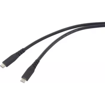 Renkforce USB-C® kábel USB4® USB-C® 1,00 m čierny TPE plášť RF-6662040 - digitálny/dáta - 1 m (RF-6662040)