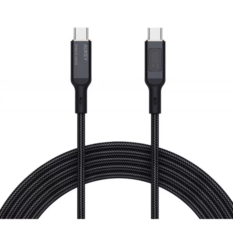 AUKEY CB-MCC102 USB kábel 1,8 m USB-C čierny 480 Gbit/s