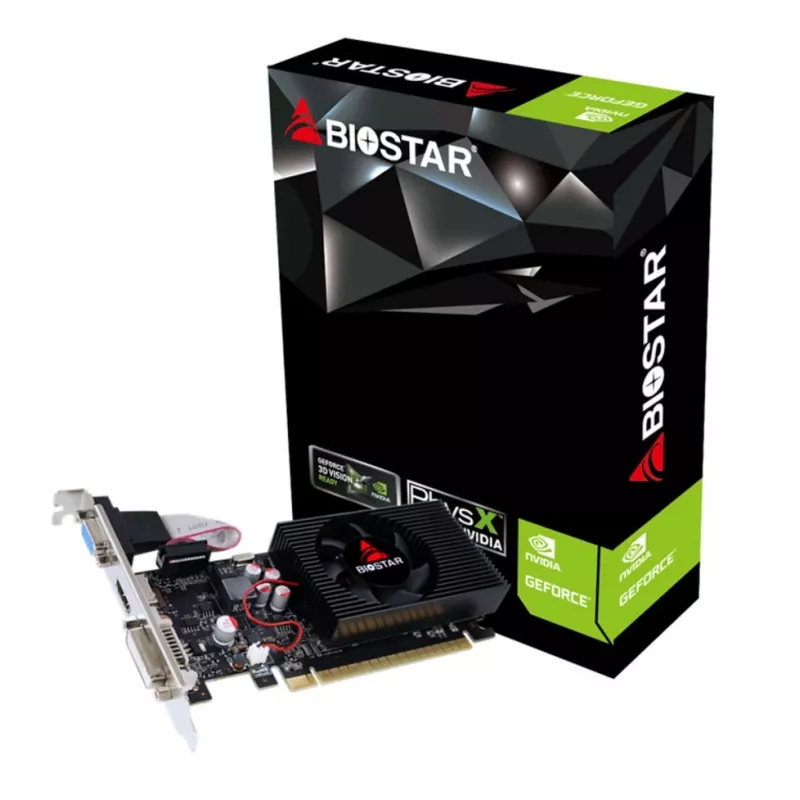 Grafická karta BIOSTAR GeForce GT 730 VN7313THX1 — 2 GB GDDR3, 128-bit, PCIe 2.0, 700 MHz