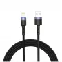 USB na Lightning dátový kábel Tellur 1,2 m nylonový pletený čierny