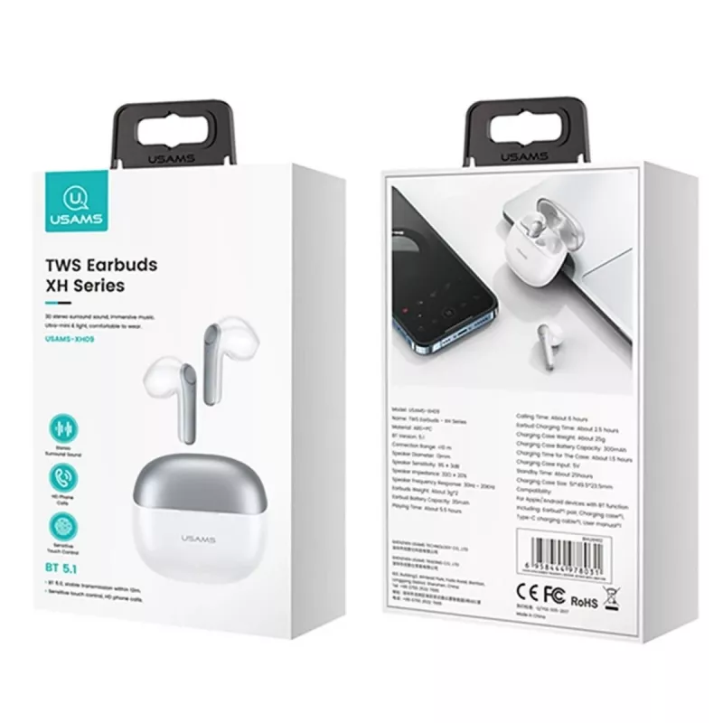 Slúchadlá USAMS TWSXH Series Dual Mic Wireless modrá/modrá BHUXH03