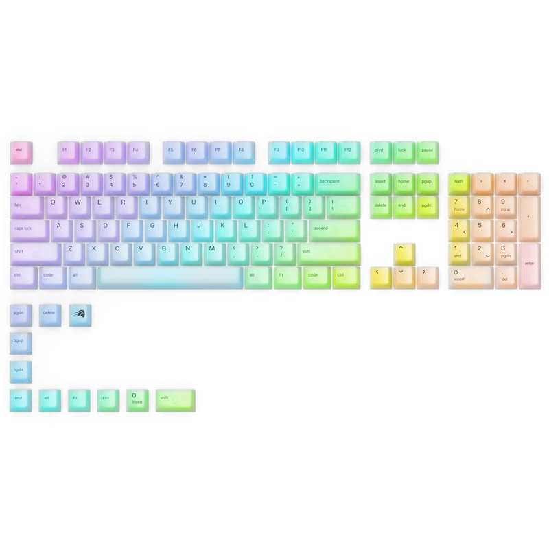 Mechanická sada keycapov Triton Glorious Polychroma RGB — 115 klávesov, tvarovaný profil