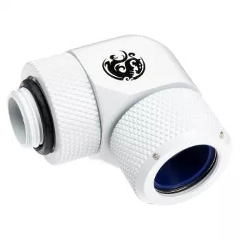 BitsPower BP-DWE90RMLA14 — 90° otočná prípojka z mosadze, priemer 1,4 cm, biela