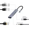 Gembird A-CM-COMBO5-02 dokovacia stanica/port replikátor pre notebook káblový USB 3.2 Gen 1 (3.1 Gen 1) Type-C strieborná