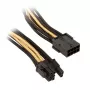 SilverStone PCI-8-pin na PCIe-6+2-pin kábel, 250 mm – čierny/zlatý