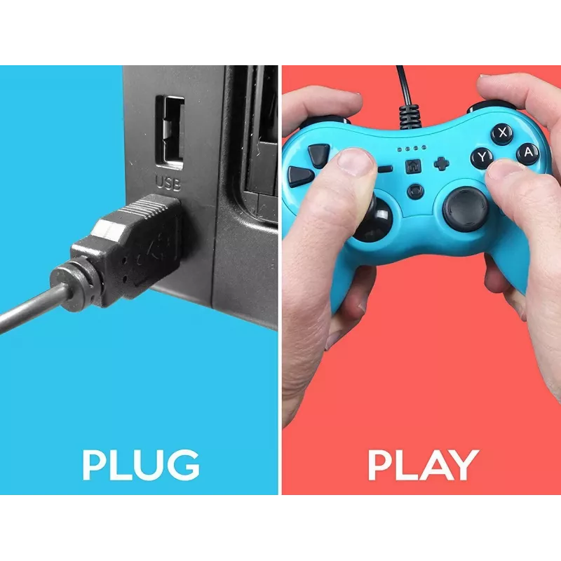 Káblový ovládač SUBSONIC SA5488-1 Neon Blue — pre Nintendo Switch, káblové pripojenie