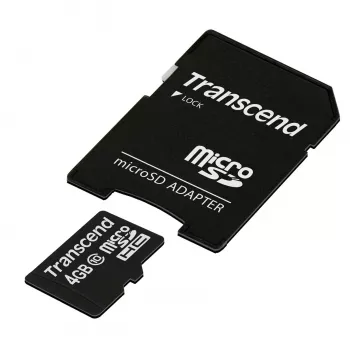 Flash pamäť Transcend 4GB MicroSDHC Class 10 s adaptérom