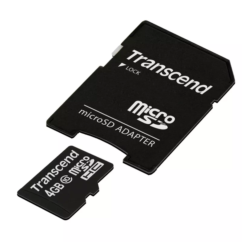 Flash pamäť Transcend 4GB MicroSDHC Class 10 s adaptérom