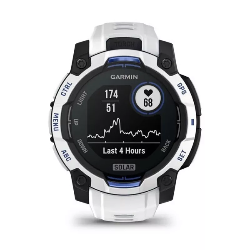 Garmin Instinct 3 Solar smart hodinky, 45 mm, Black/Stone White, silikónový remienok (010-02934-03)