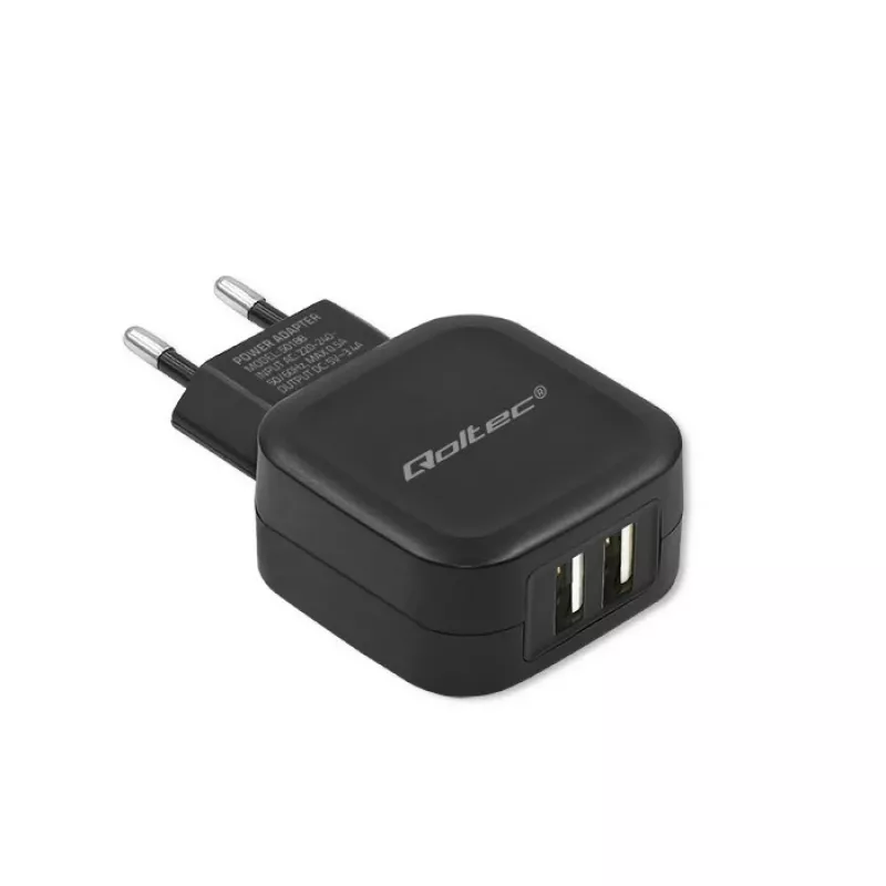 Qoltec 50188 nabíjačka pre mobilné zariadenia notebook, smartfón, smart hodinky, tablet, telefón, univerzálna čierna AC, DC vnútorné