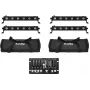 EUROLITE LED bar set 4x LED BAR-6 QCL RGBW s 2 mäkkými taškami a kontrolérom