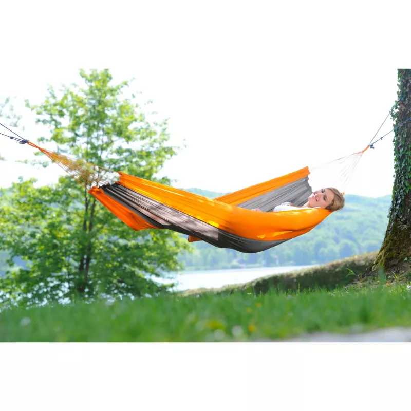Silk Traveller Techno AZ-1030160, kempingová hojdacia sieť oranžová/sivá