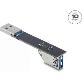 USB Type-A gender changer adaptér DELOCK 67422, Type-A na Type-A, čierny