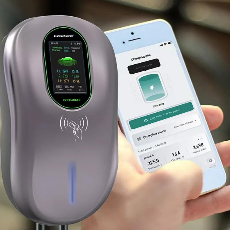 EV nabíjacia stanica QOLTEC 52430 22 kW WLAN RFID 3-fázová, 32 A, Type 2, IP54