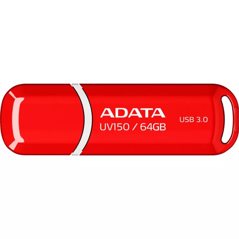 USB kľúč ADATA DashDrive UV150 64 GB, USB Type-A 3.2 Gen 1, Červená, s krytkou