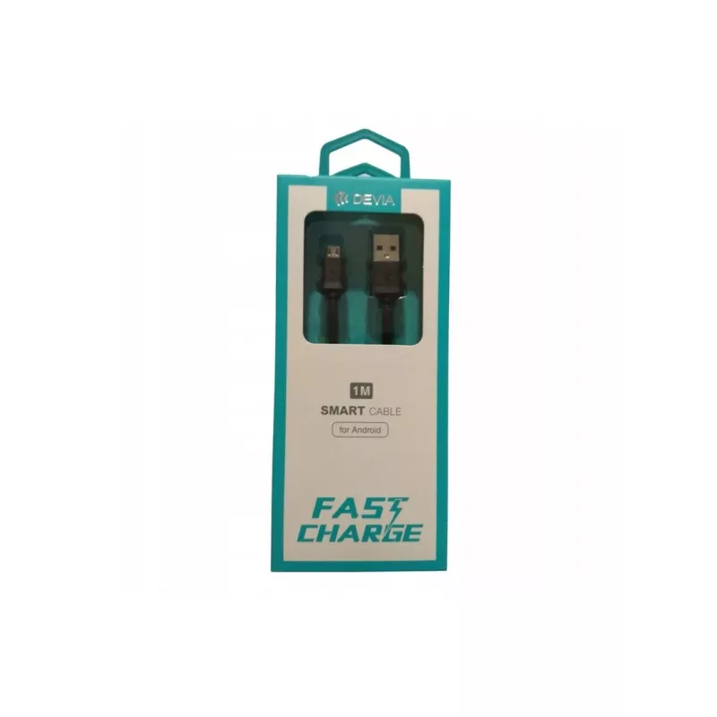 USB nabíjací kábel Devia Micro Smart Series V2 5V 2,1A 1 m, čierny