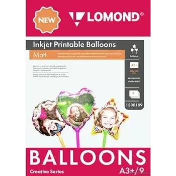 Lomond atramentovo tlačiteľné balóny A3+, 9 listov (guľa/srdce/hviezda) obojstranné