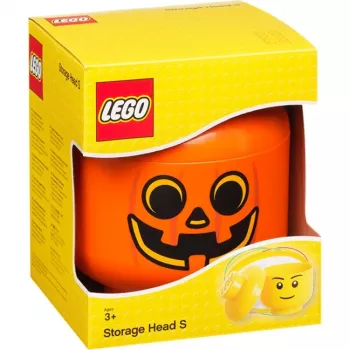 LEGO úložná hlava tekvica, malá, úložná krabica oranžová/čierna